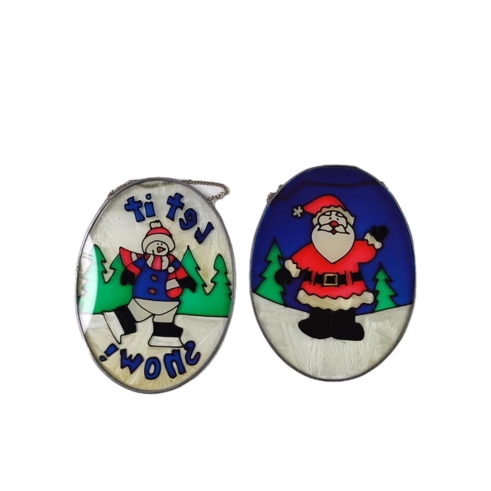 Vintage Joan Baker Stained Glass Christmas Decor